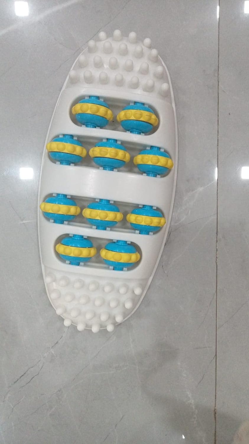 Giftock Oval Shape Foot Massager Roller Wheel Massager Feet Care Pain Relief With 4 Row Rollers Acupoint Relaxation Tool