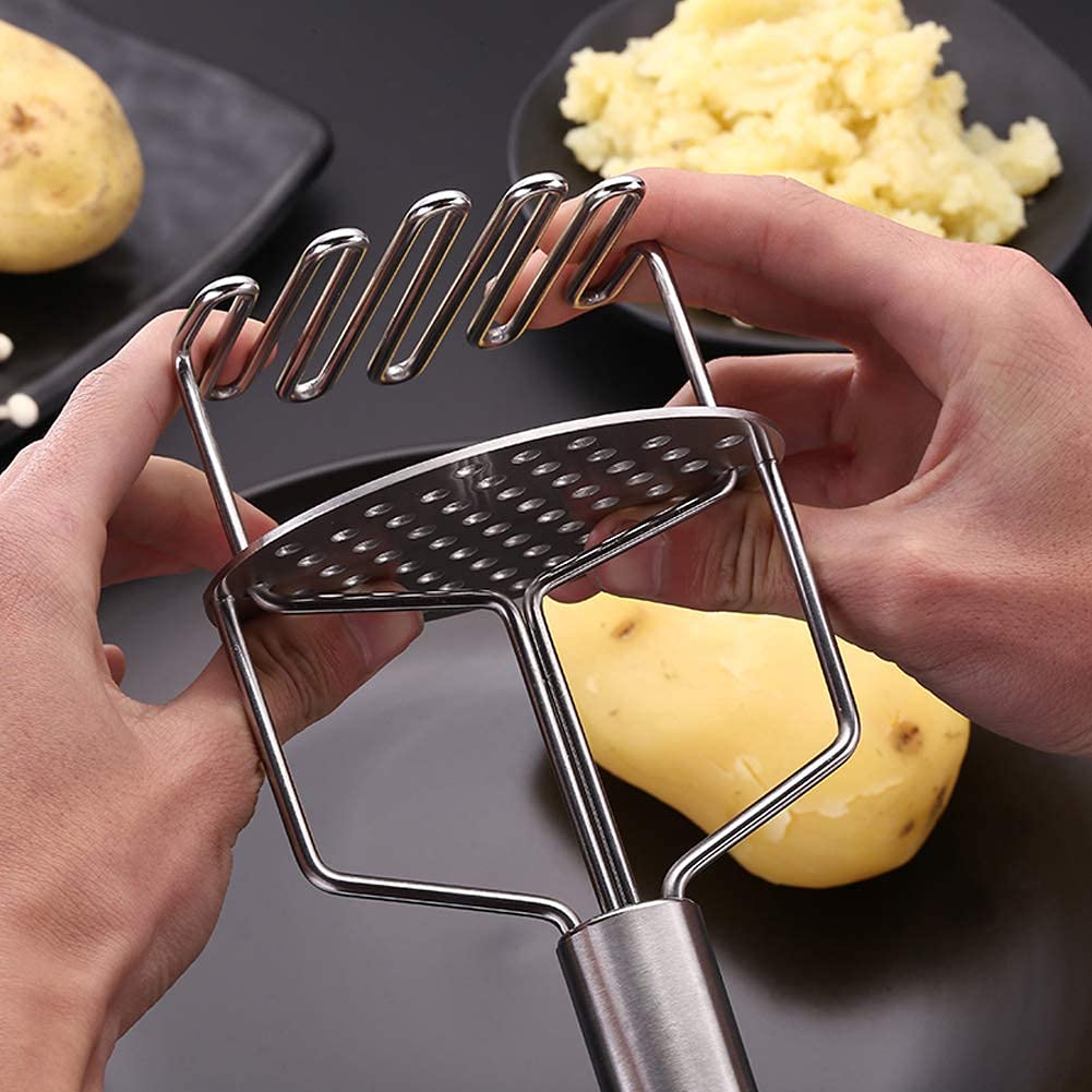 Giftock Stainless Steel Potato Masher | Pav bhaji, Vegetable Smasher (Silver)