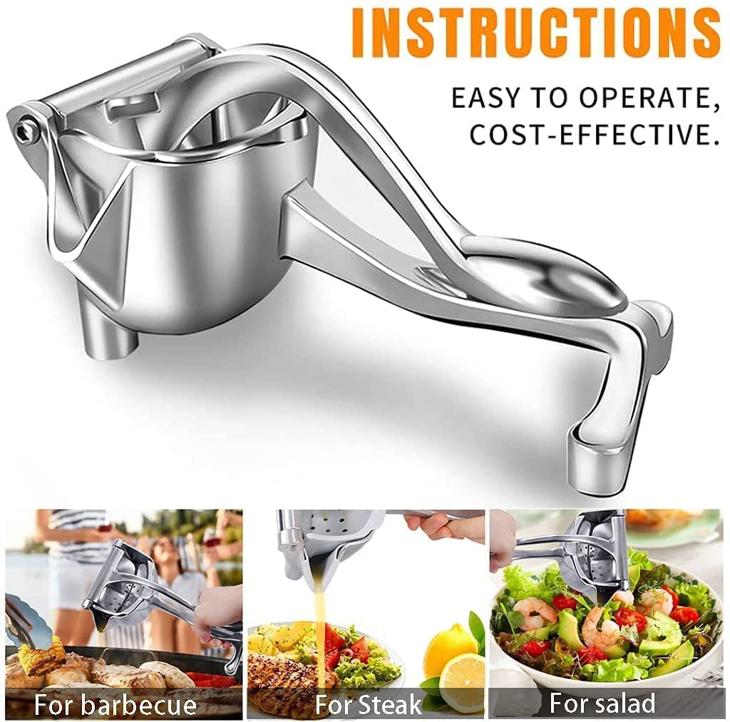 Giftock Aluminium Manual Fruit Juicer Orange Juicer Heavy Duty Hand Press Metal Lime Juicer Hand Juicer, juicer Instant, Orange Juicer, Aluminium Handle Juicer Garlic Paste Per Clove (Aluminium)
