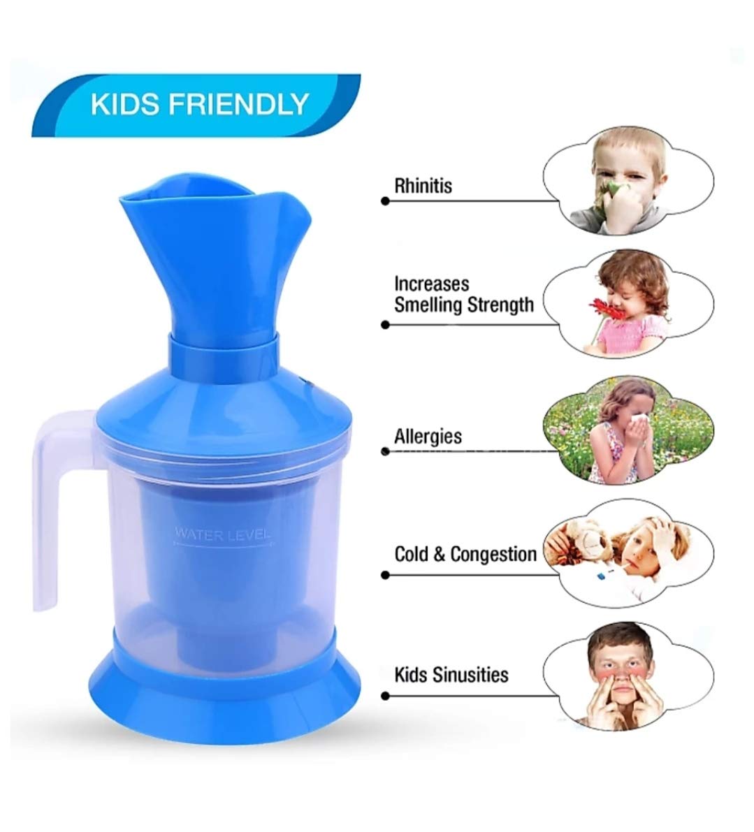 Giftock 3 in 1 Vaporizer machine Facial Steamer and Nose Steamer, cold & cough Steamer Nozzle Inhaler and Facial Steamer Machine Vaporizer Color May Vary Vaporizer (Blue)