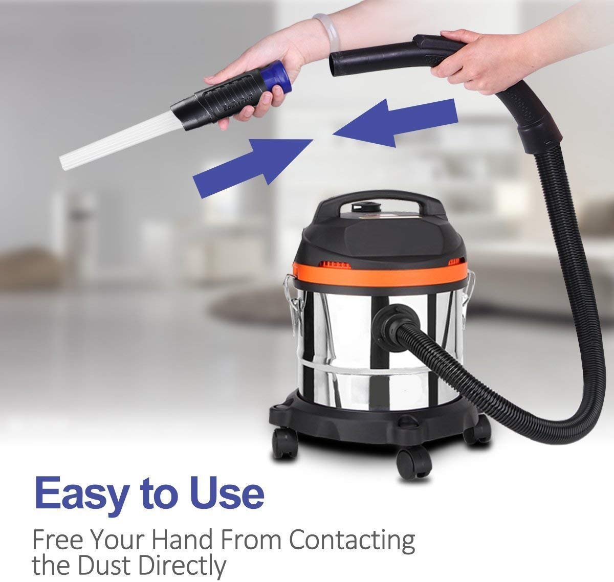 Giftock  Plastic Daddy Vacuum Attachments Dust Cleaning Sweeper Suction Brush Tubes Flexible Access to Anywhere (Small, Multicolour)