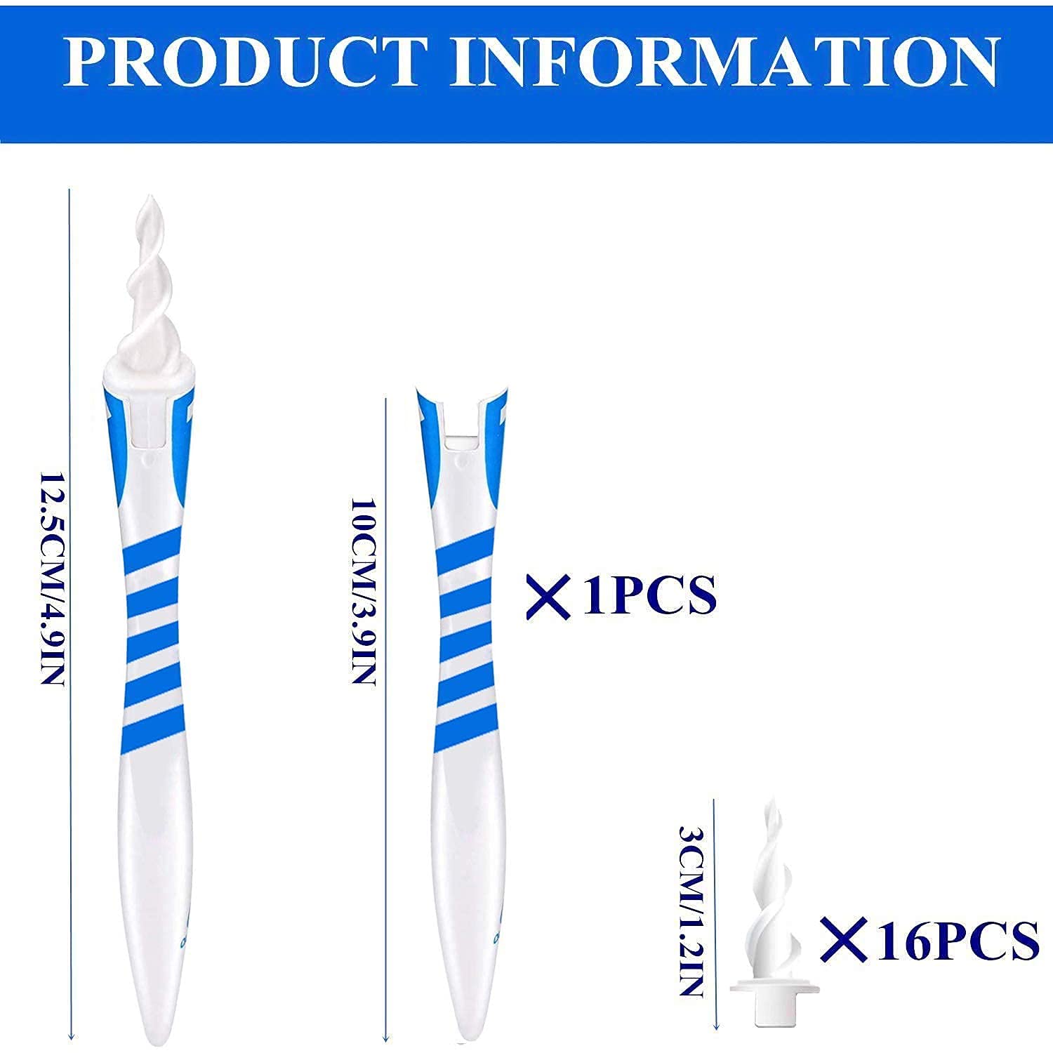 Giftock ABS and Silicone Smart Soft Spiral Swab Easy Earwax Removal Ear Cleaner (White) (b) (BLUE)