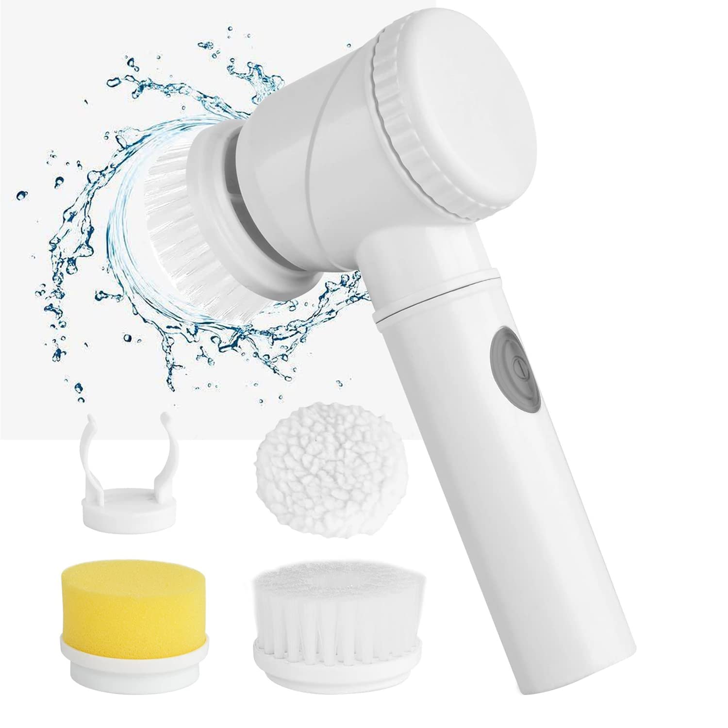 Giftock Kitchen, Bathroom, Shower Tub, Carpet and Sink Cleaner Brush // Multi-Functional Electric Cleaning Brush 5 in 1 Magic Power Scrubber with 3 Brush Heads Household Cleaning Tools