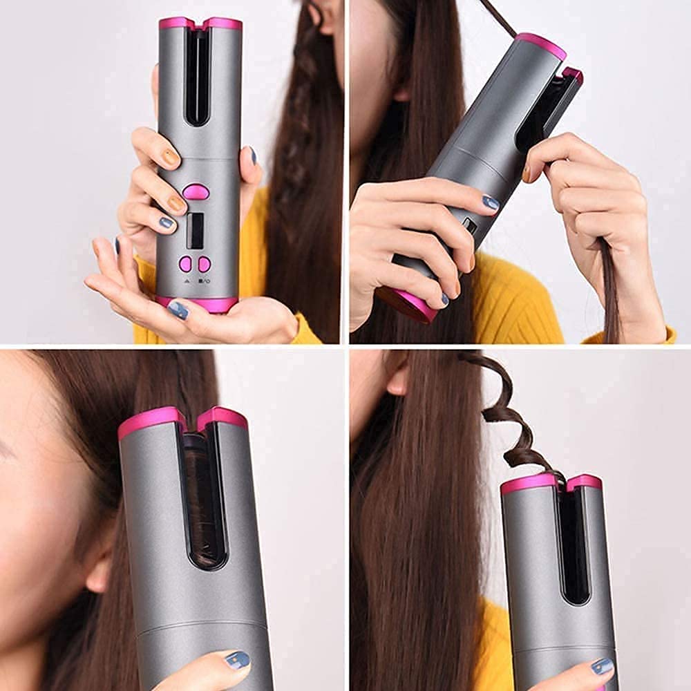 Giftock -Hair-Curler-Cordless-Automatic-Hair-Curler-Portable-Curling-Iron-with-LCD-Temperature-Display-Fast-Heating-Auto-Rotating-Hair-Curler-USB-Rechargeable-for-Travel-Home