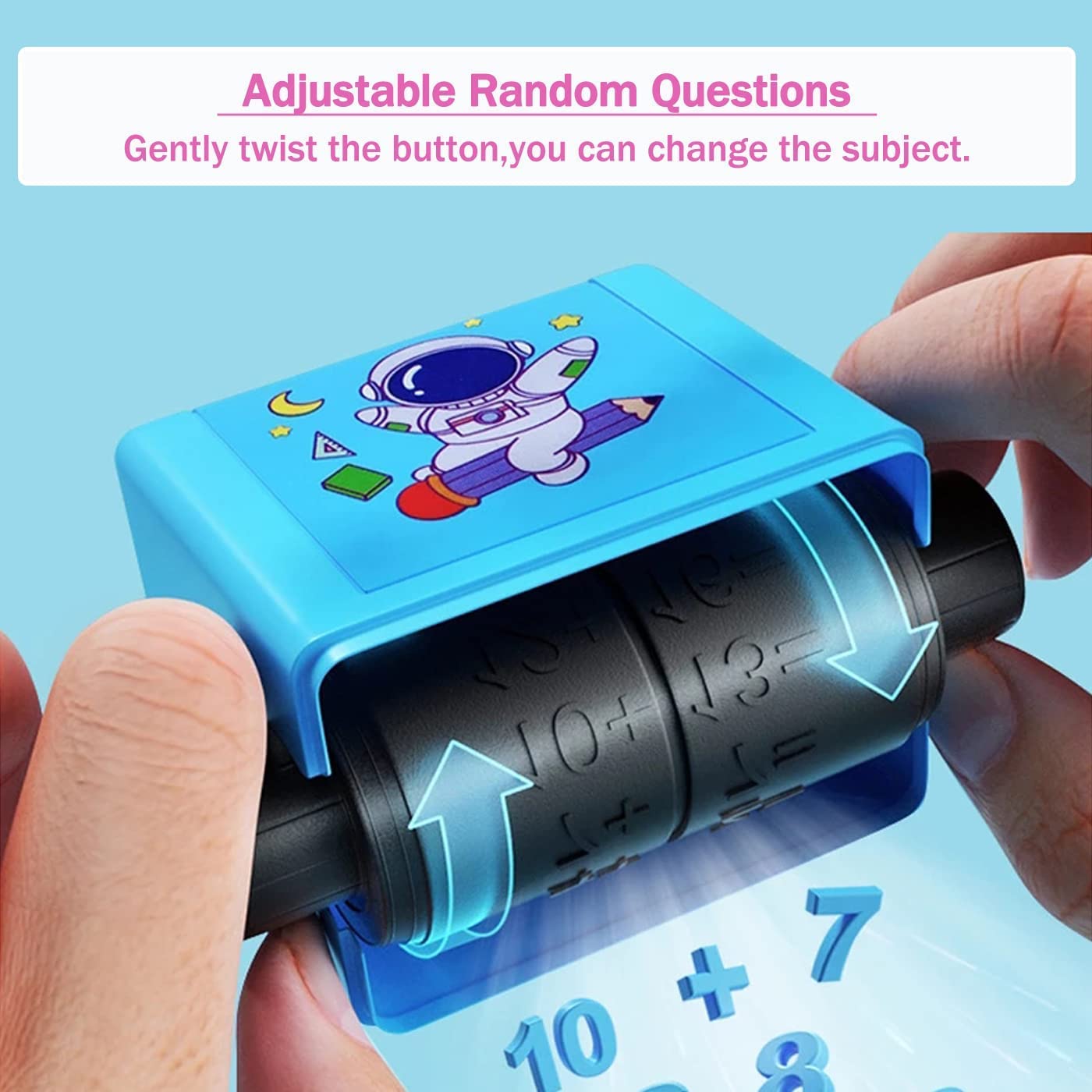 Giftock Digital Teaching Roller Stamp Plastic Number Rolling Stamp Addition Subtraction Math Exercises Toy for Kids Preschool Home School Supplies (Multi-Color)
