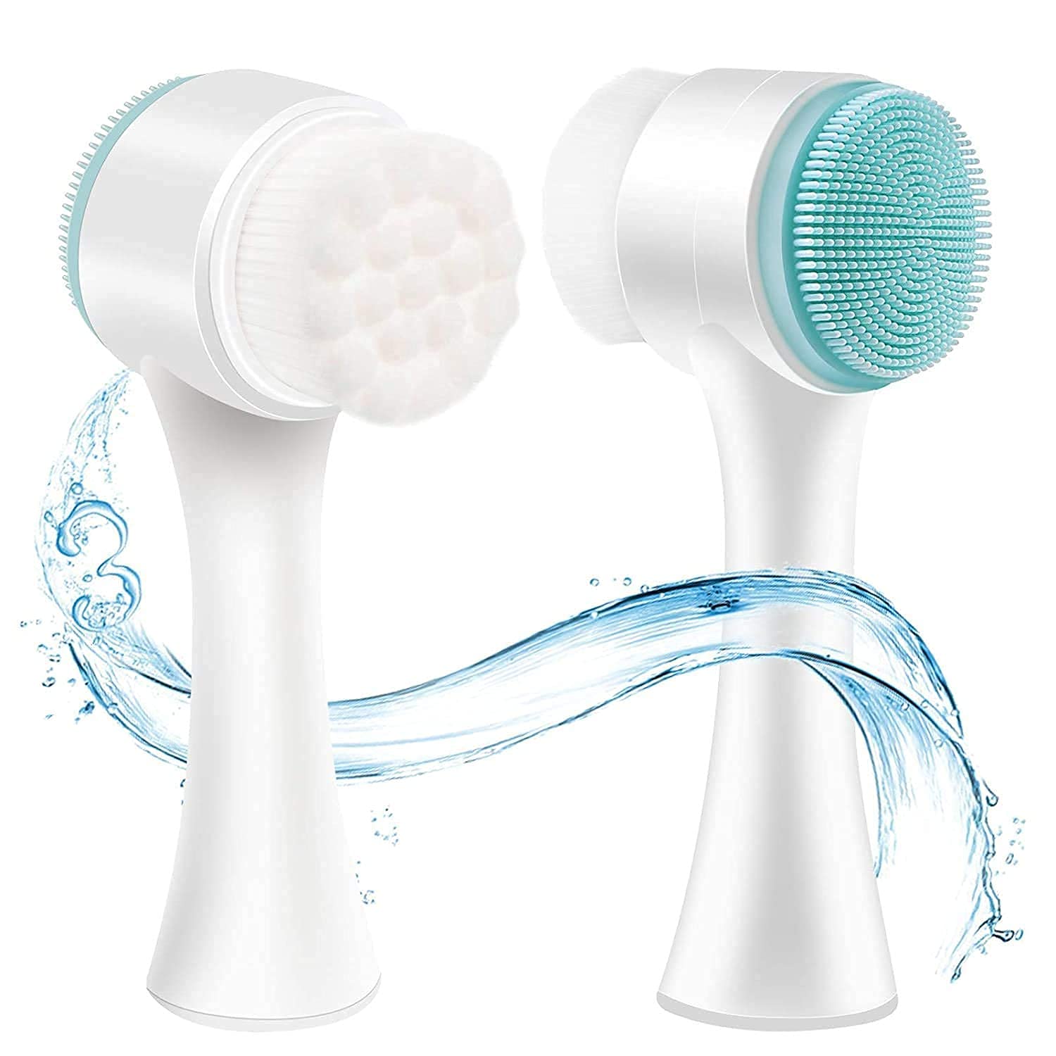 Giftock Manual Facial Cleansing, Double Side Skin Care Facial Cleaning Brush, Silicone Facial Scrubber Manual Dual Face Wash Brush for Deep Pore Exfoliation Makeup Massaging (1 Pcs)