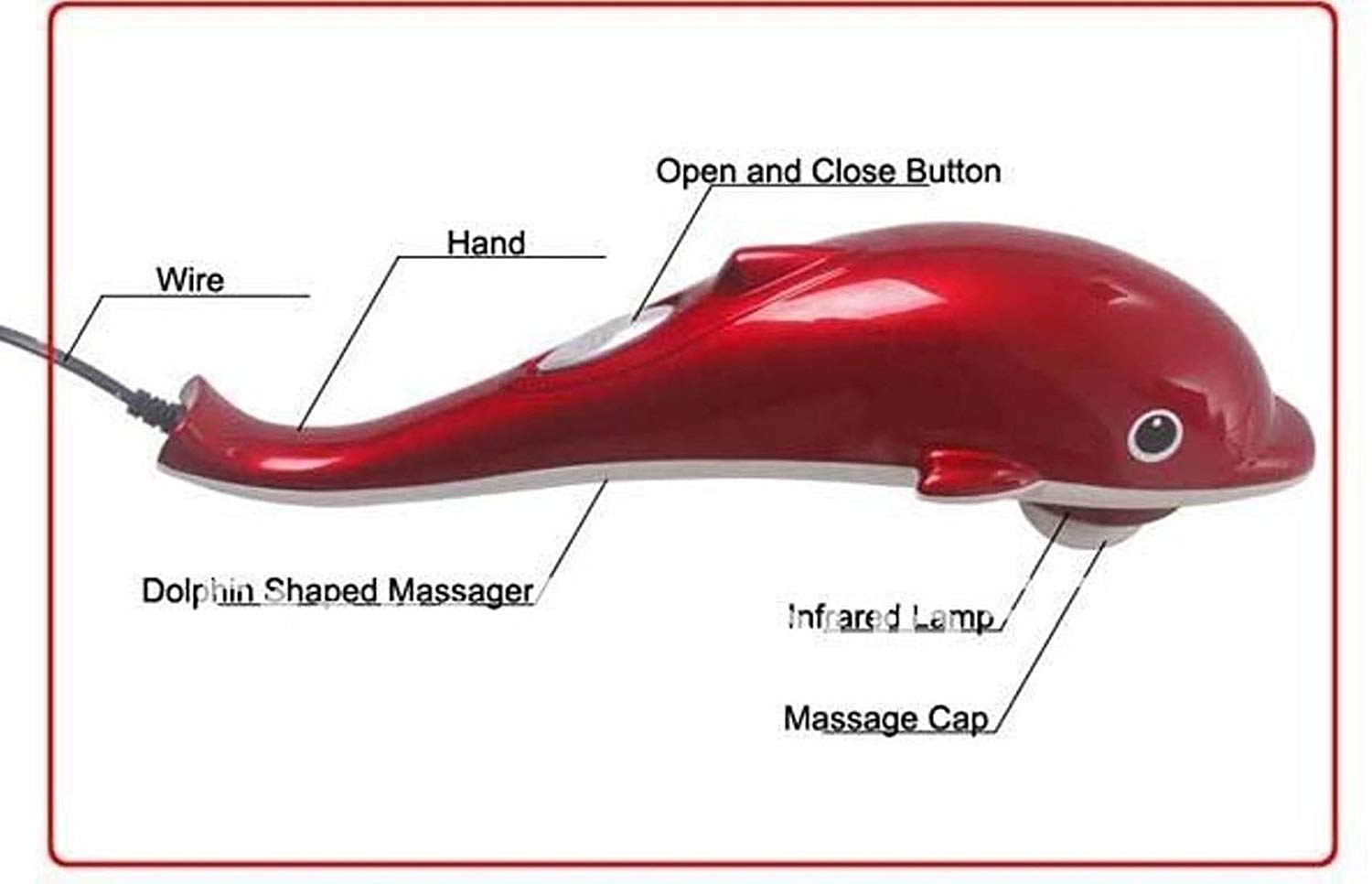 Giftock Big Dolphin Plastic Infrared Hammer Full Body Massager for Pain Relief and Muscle Relax (Colour May Vary)