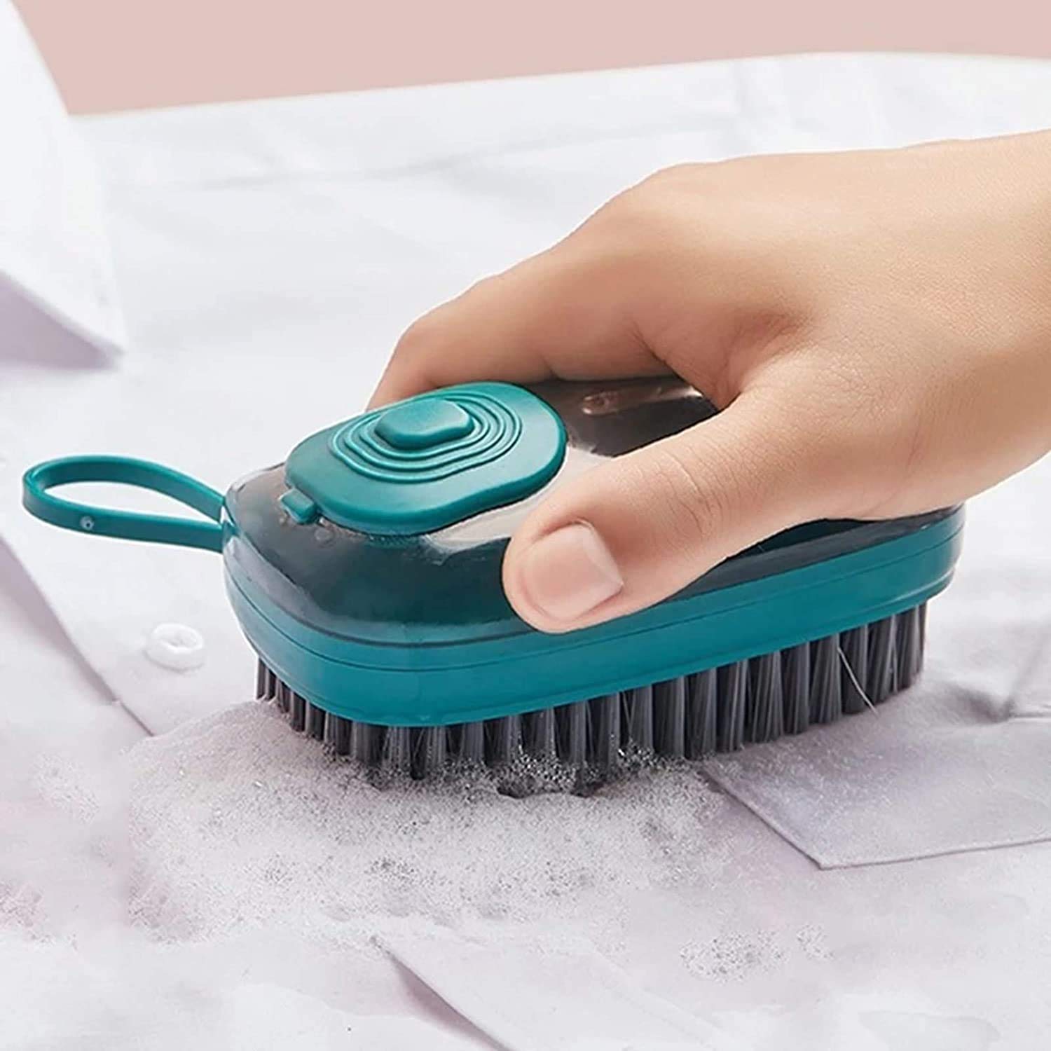 Giftock 3 in 1 Multipurpose Grip Liquid Adding Silicon Scrubber Brush for Kitchen & Bathroom Household Cleaning