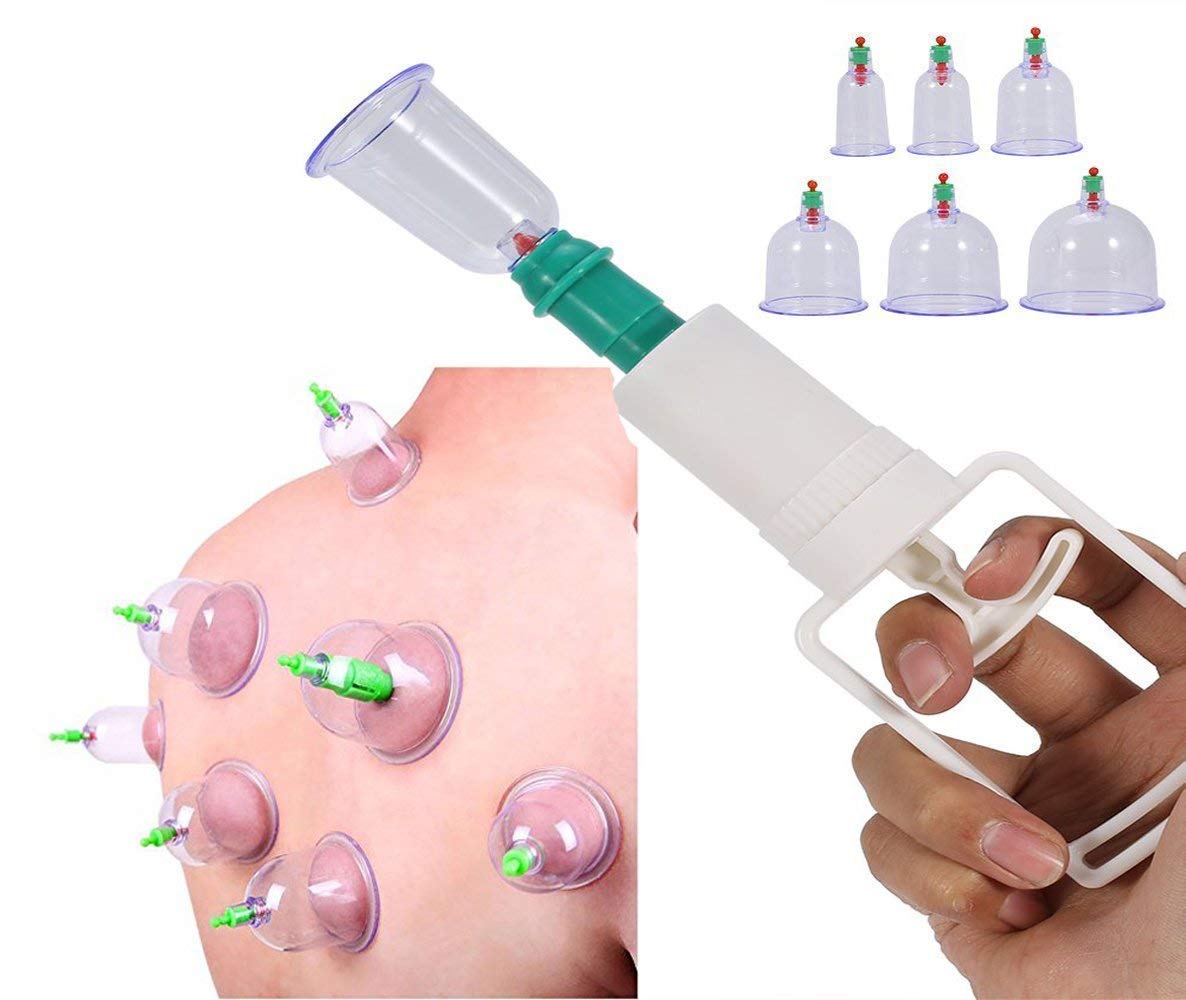 Giftock 12 Pcs Massage Cans Cups Vacuum Cupping Kit Pull Out Vacuum Apparatus Therapy Relax Massager Body Suction Pumps Hijama Cupping Kit Set