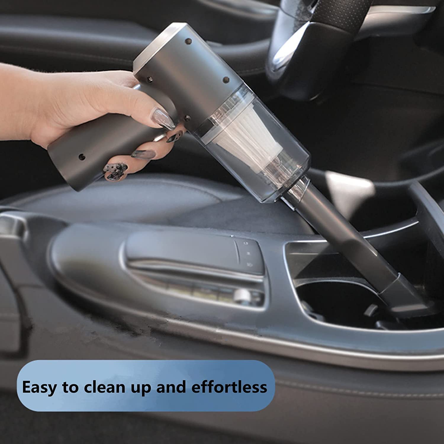 Giftock Portable Mini Car Vacuum Cleaner with,USB Rechargeable Wireless Handheld Car Vacuum Cleaner Traveling, Camping Reusable,Portable,Rechargeable Vacuum (2 in 1)