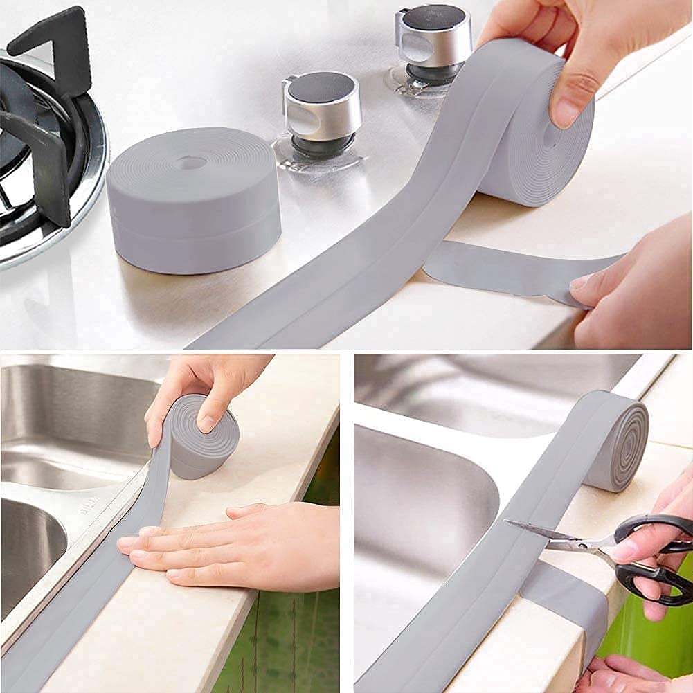 Giftock Waterproof Seal Strip 3.2Meter Length Self Adhesive Caulk Sealer Tape Bath and Wall Sealing Strip Sink Basin Edge Trim (4cm Wide /3.2M Length)