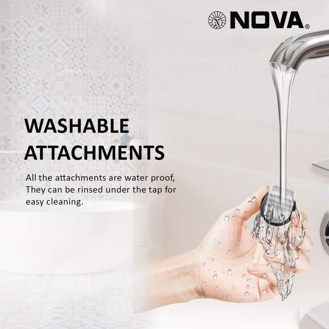 Nova NHT-1045 Rechargeable Cordless: 30 Minutes Runtime Beard Trimmer for Men