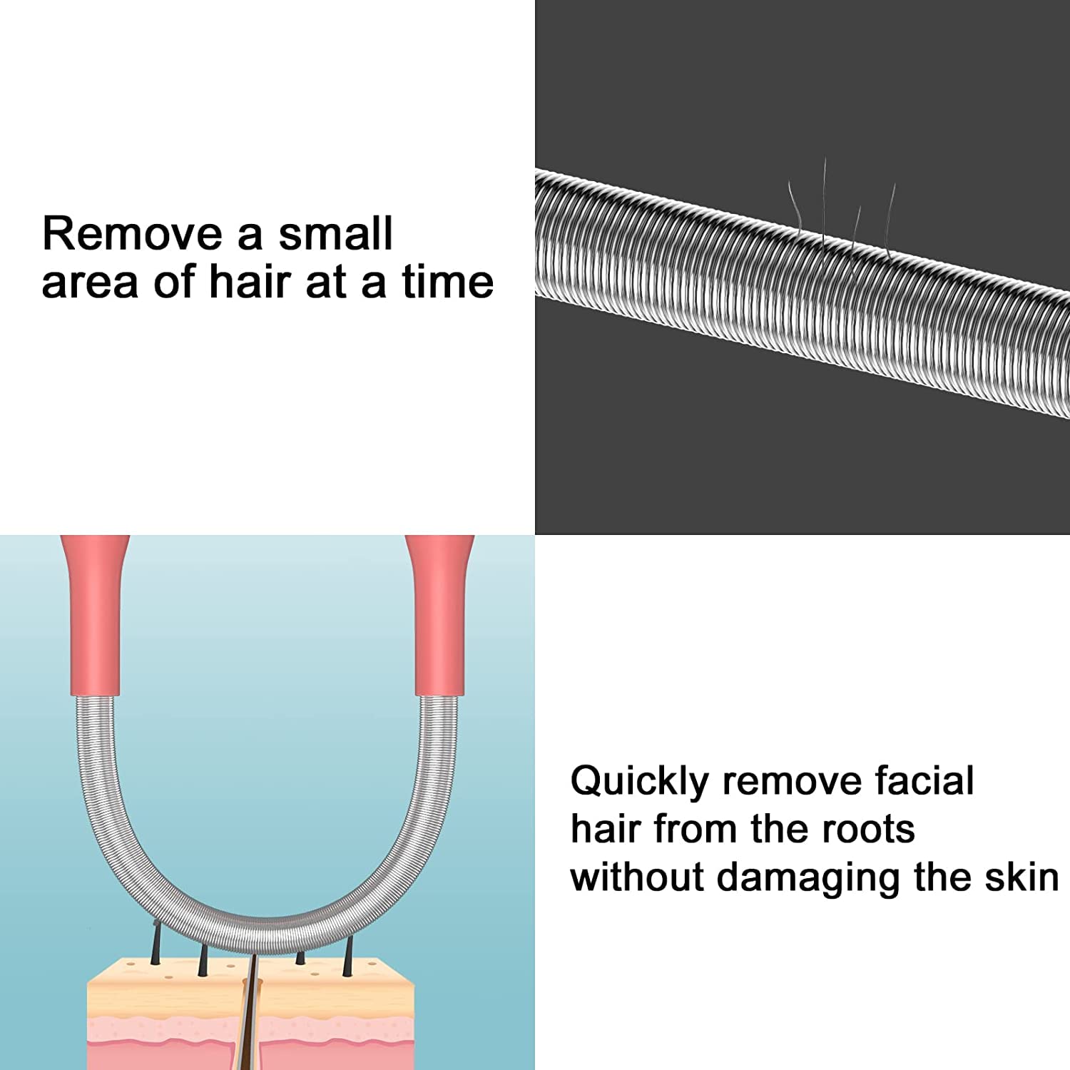 Giftock Facial Hair Remover for Women Spring Stick For Women Remove Unwanted Hair on Upper Lip, Chin, Face, or Neck Hair removal Epilator Threading tool 1pc