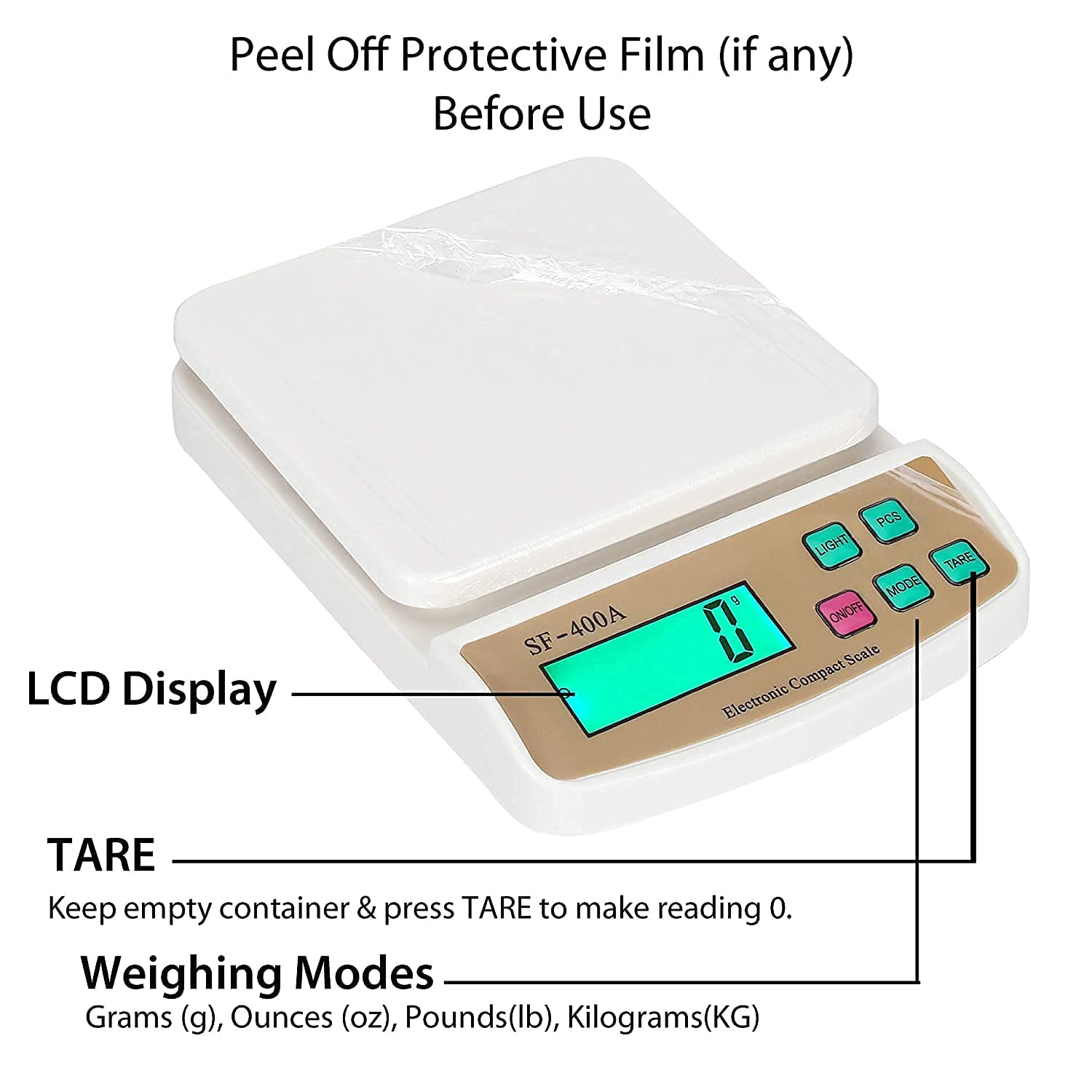 Giftock Multipurpose Kitchen Small Weighing Scale With Tare Function SF 400A, Digital Kitchen Scales Vegetable, Food Weight Machine for Shop Home (10 Kg)
