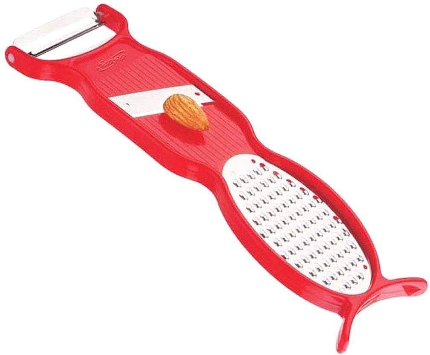 Giftock  Multi Purpose Vegetable Peeler, 4 in 1 Plastic Vegetable Slicer Cutter, Fruit Peeler with Handle, Premium Vegetable Peeler for Carrot, Potato, Cucumber, Beet, Fruit (Multicolor, Pack of 1)