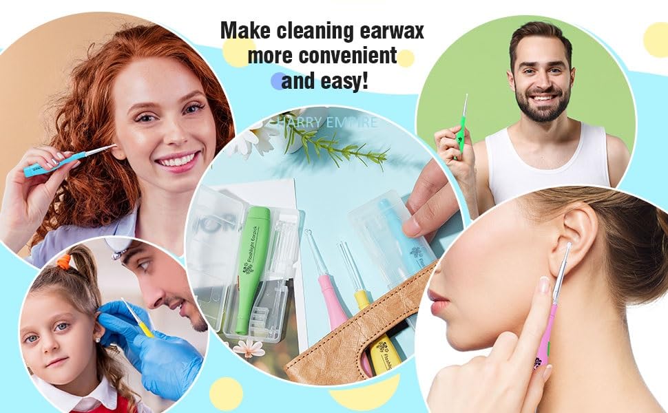Giftock LED Flashlight Earpick for Ear wax remover and cleaner, Ear cleaning tools for kids and adults (Pack of-2, Multicolor)