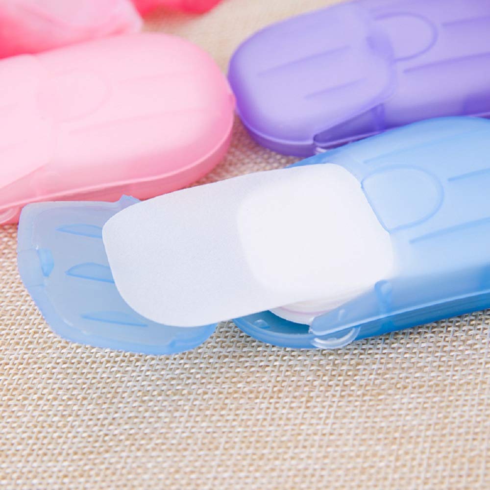 Giftock Paper Washing Hand Bath Clean Scented Slice Outdoor Travel Sheets Disposable Box Soap Portable Mini Paper Soap || paper soap strips for travelling handwash || multicolor || Set of (3)