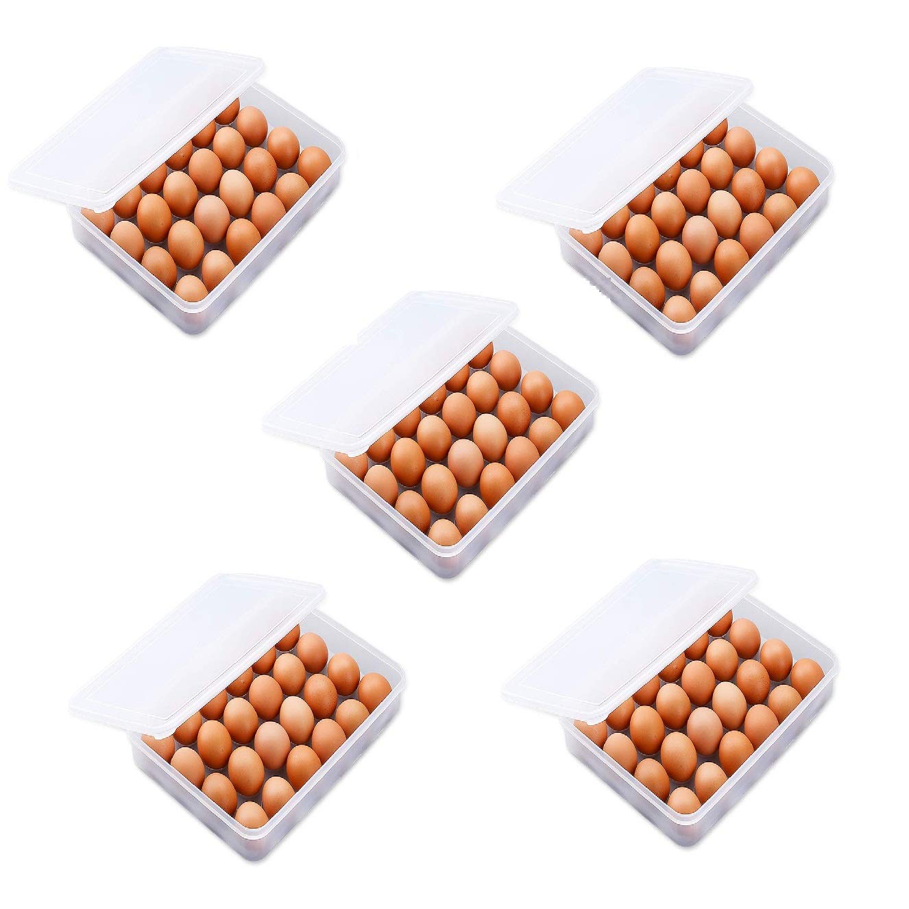 Giftock Plastic Egg Storage Box Single Layer 24 Grids with Lid Egg Basket Tray Useful for Home, Kitchen & Poultry (Multicolor) (1Pcs)