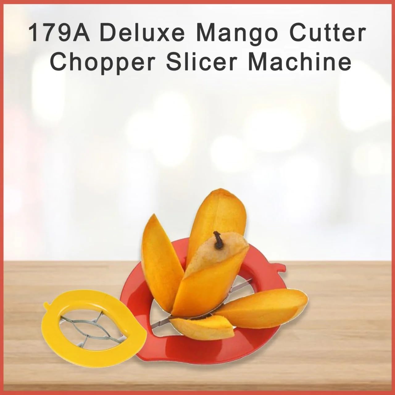 Giftock Deluxe Mango Cutter Chopper Slicer Machine a Mango Cutting Tool with Stainless Steel Blades for Easy and time-Saving Slicing of Same-Size Mango Slices