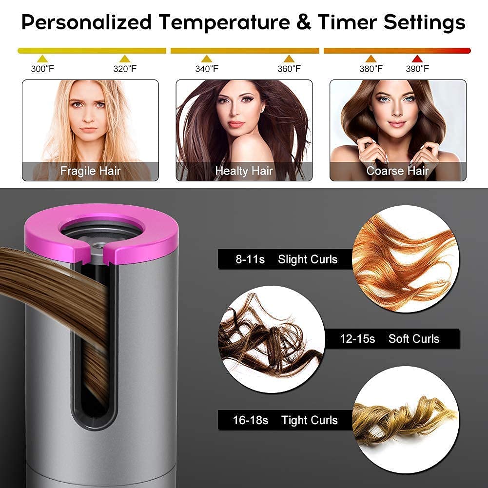 Giftock -Hair-Curler-Cordless-Automatic-Hair-Curler-Portable-Curling-Iron-with-LCD-Temperature-Display-Fast-Heating-Auto-Rotating-Hair-Curler-USB-Rechargeable-for-Travel-Home
