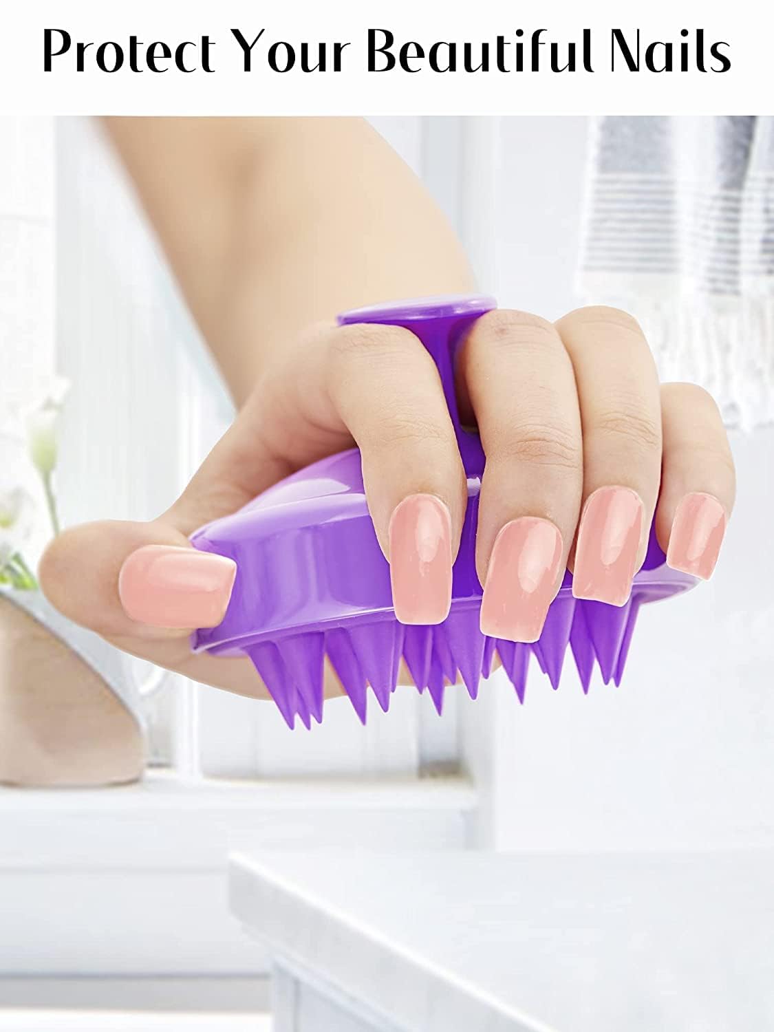 EPISKEY® Scalp Massager Shampoo Brush, Scalp Massage Shampoo Brush Shower Head Scrubber Scalp Brush (BLUE-35)