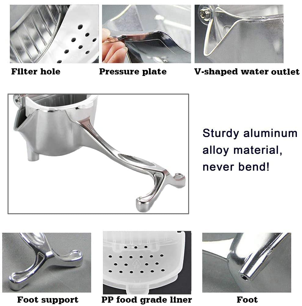 Giftock Aluminium Manual Fruit Juicer Orange Juicer Heavy Duty Hand Press Metal Lime Juicer Hand Juicer, juicer Instant, Orange Juicer, Aluminium Handle Juicer Garlic Paste Per Clove (Aluminium)