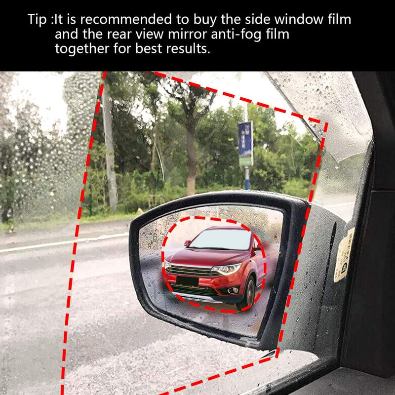Giftock Rain Guard Waterproof Oval Anti Fog Rain Proof Film PET Material Accessories Right Car Mirror for All Vehicles - Set of 2