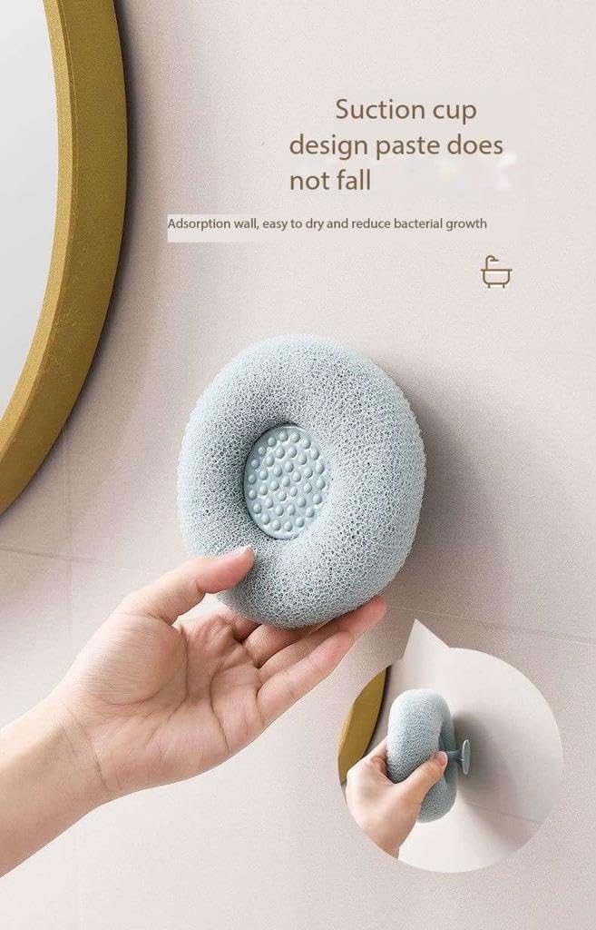 Giftock Exfoliating Shower Brushes,Bath Sponge Cleaning Brush Super Soft Exfoliating Bath Sponge Cleaning Brush, Massage Bath Sponge Ball with Suction Cup for Women Men pack of 2