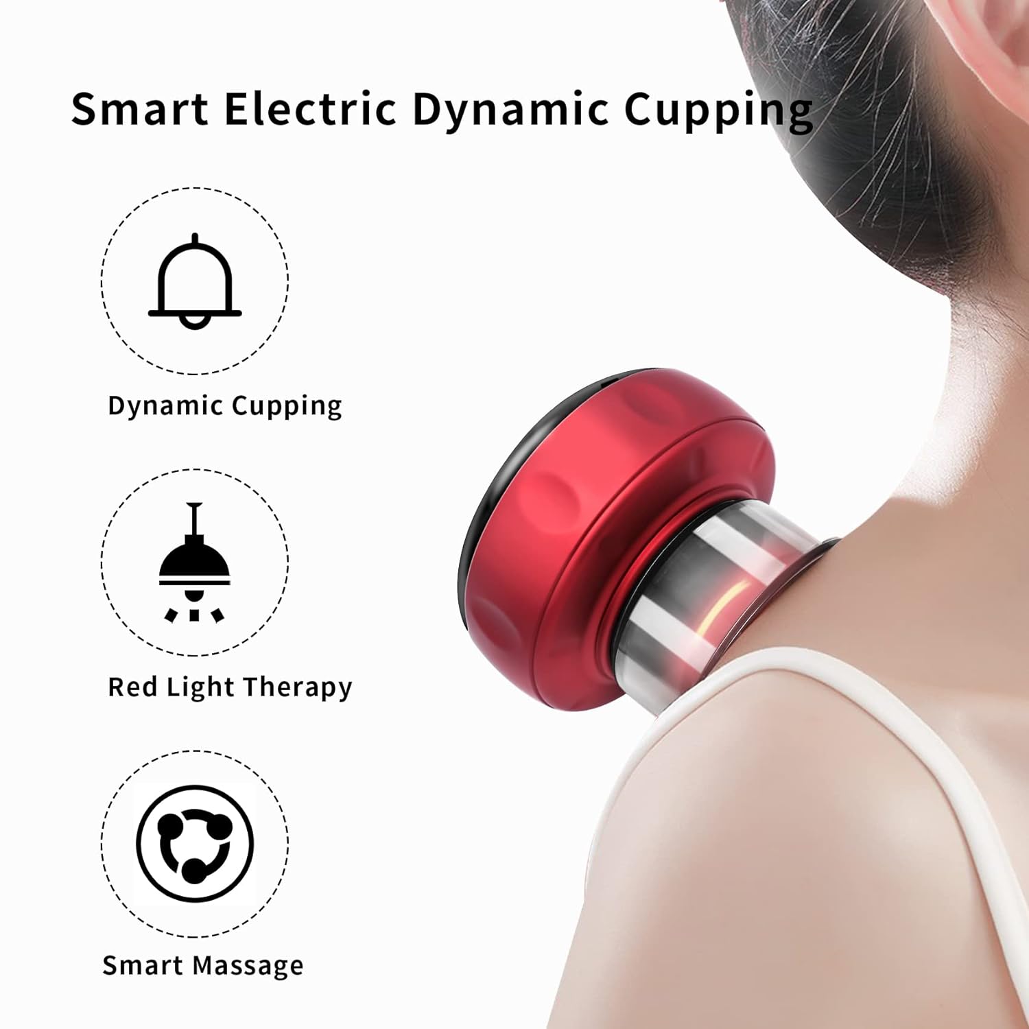 Giftock Smart Electric Cupping Therapy Set,Portable Massager 12 Levels Suction And Infrared Heating Muscle Massage Vacuum Therapy Machine,Multifunctional Dynamic Red Light Gua Sha Cupping Tool