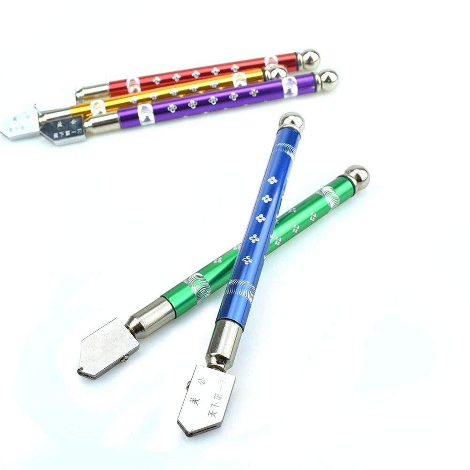 Giftock Professional Glass Cutting Tools - 5mm-15mm Metal Handle Pencil Style Glass Cutter