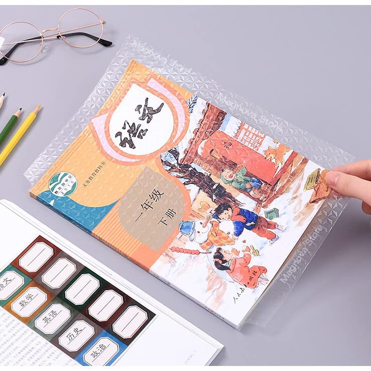 Giftock Transparent Paper Sticker Book Cover Film Clear Matte for Craft 30 Pcs,Waterproof School Textbook Protective Case Cover Can Be Cut Self-Adhesive Book Cover Paper Sticker Book Film