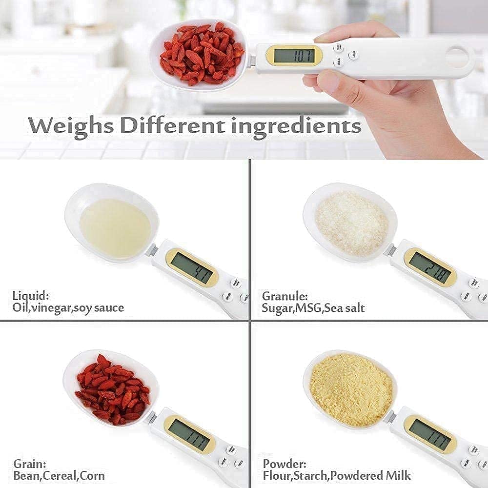 Giftock Measuring Spoons Electronic Kitchen Digital Food Spoon Scales Accurate Weighing Teaspoon Scale in Grams Oz with LCD Display for Baking Cooking Cake Coffee Flour Medicine 500g/0.1g