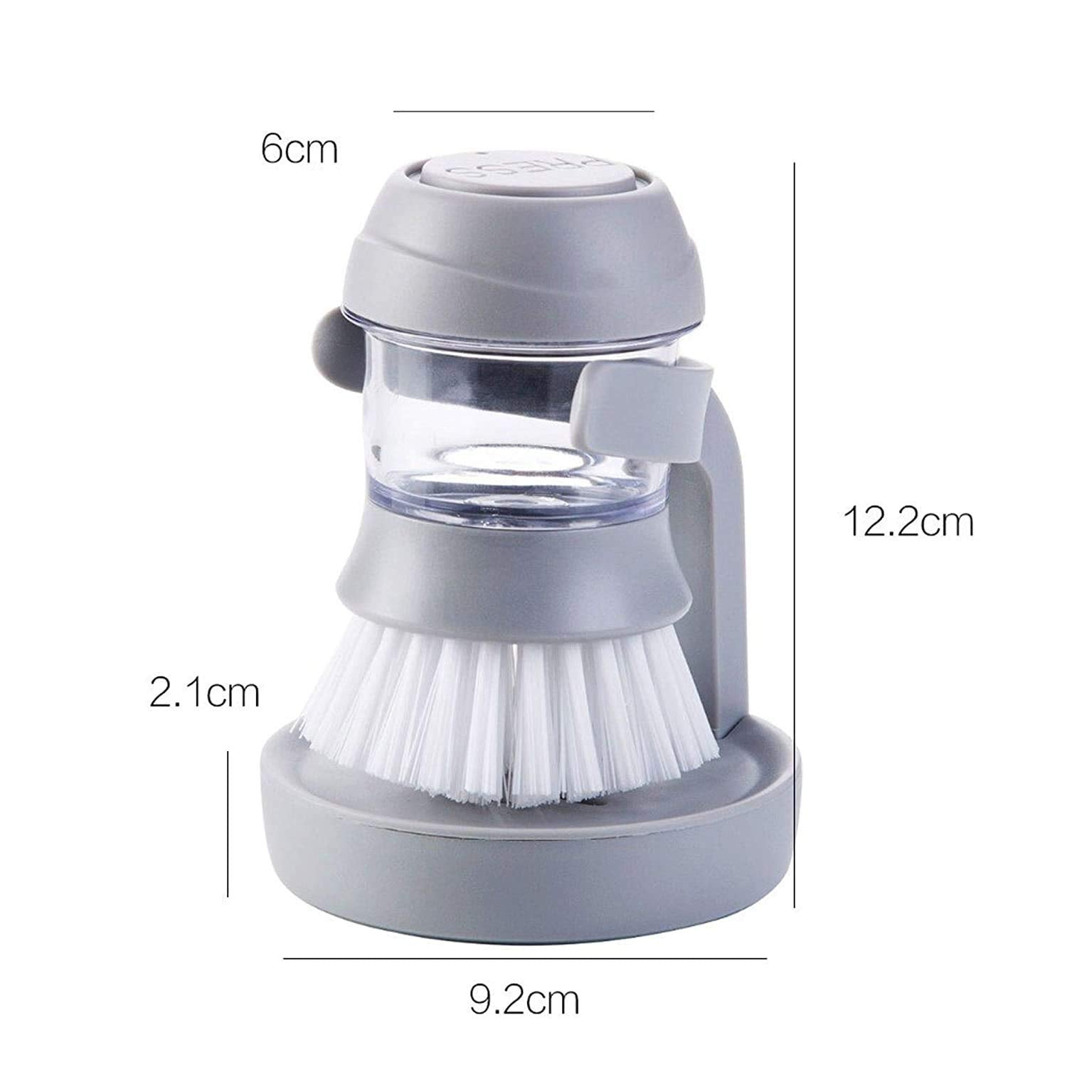 Giftock Tar Brush Dish Cleaning Brush with Liquid Dispensar Palm Dishes Pot, pan, Sink scrubbing Household soap Dispenser for Tool Dispensing wash Kitchen Utensils Scrubber Multipurpose in Home