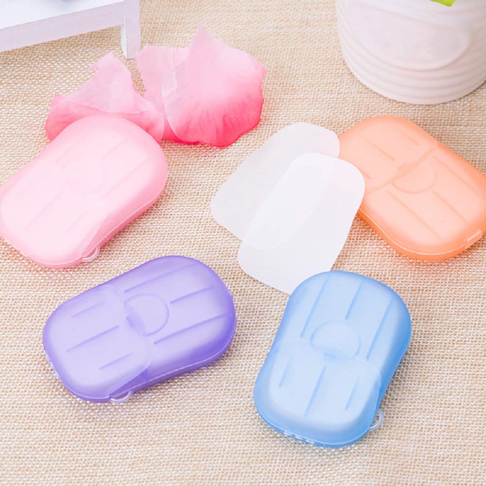 Giftock Paper Washing Hand Bath Clean Scented Slice Outdoor Travel Sheets Disposable Box Soap Portable Mini Paper Soap || paper soap strips for travelling handwash || multicolor || Set of (3)