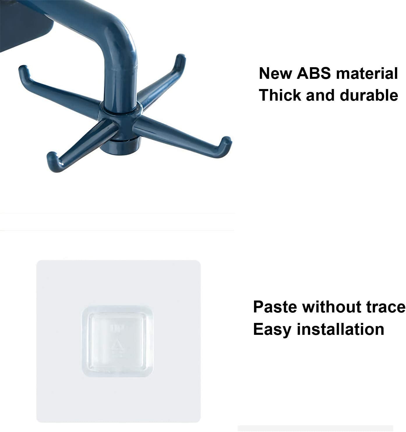 Giftock Kitchen Hook Rotating 360 Degree Bathroom self Adhesive Home Wall Hanging Hanger Hooks Utility Office Sticker Heavy Folding(1PIC)
