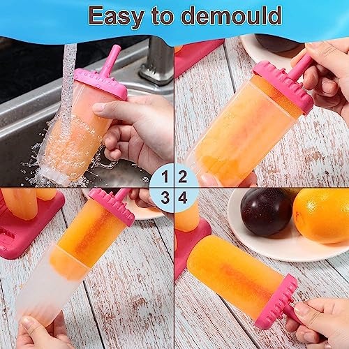 Giftock Ice Candy Moulds for Freezer Ice Pop Makers Plastic Reusable Kulfi Mould Set for Children and Adults- 100% Food Grade (Design -1)