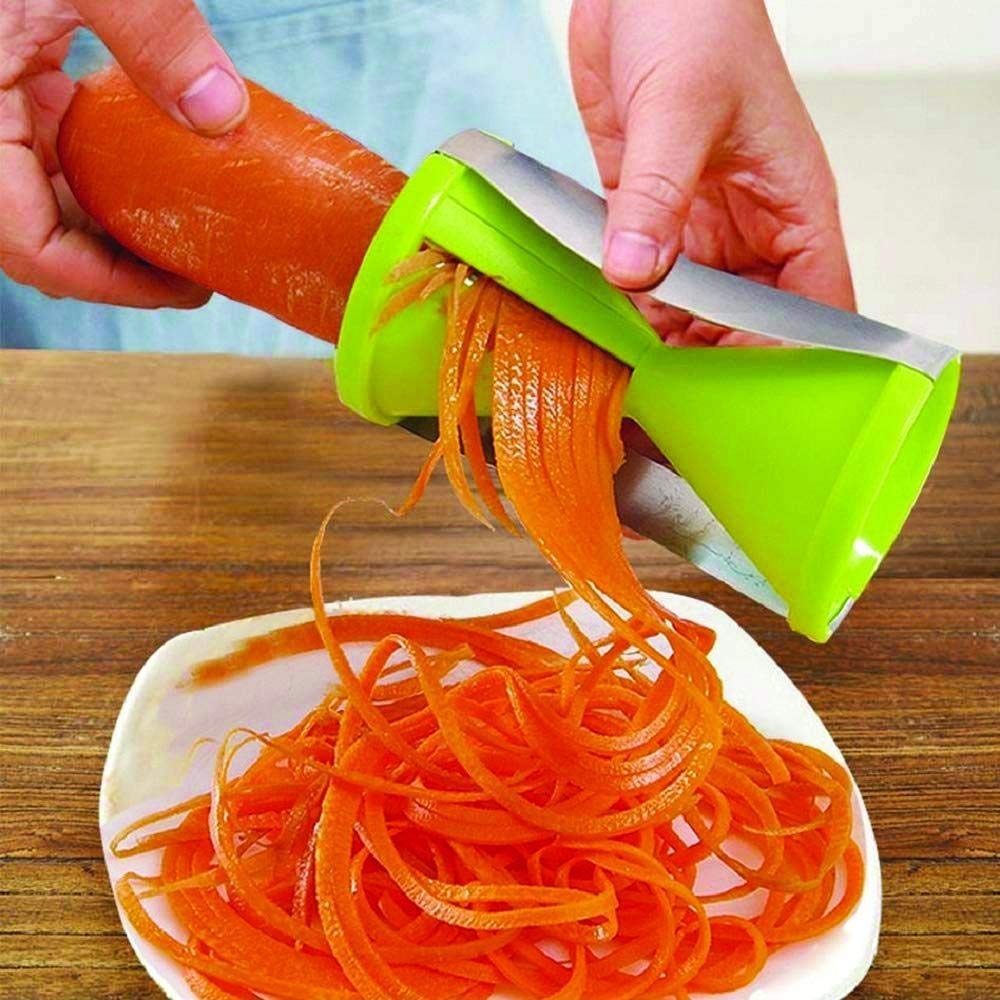 Giftock Multipurpose Slicer Cutter-Dual Stainless Steel Cutting Blades Spiral Slicer for Zucchini Spaghetti Noodles- Veg. Salad Maker Slicer for Kitchen (Watermelon Slicer)