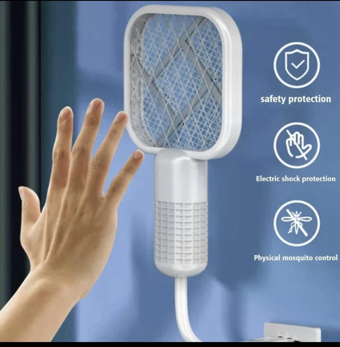 Giftock Mini Mosquito Killer Lamp 2 in 1 Multicunctional Angle Portable Bug Zapper Electric USB Rechargeable Mosquito Fly Bat Swatter Pack of 1