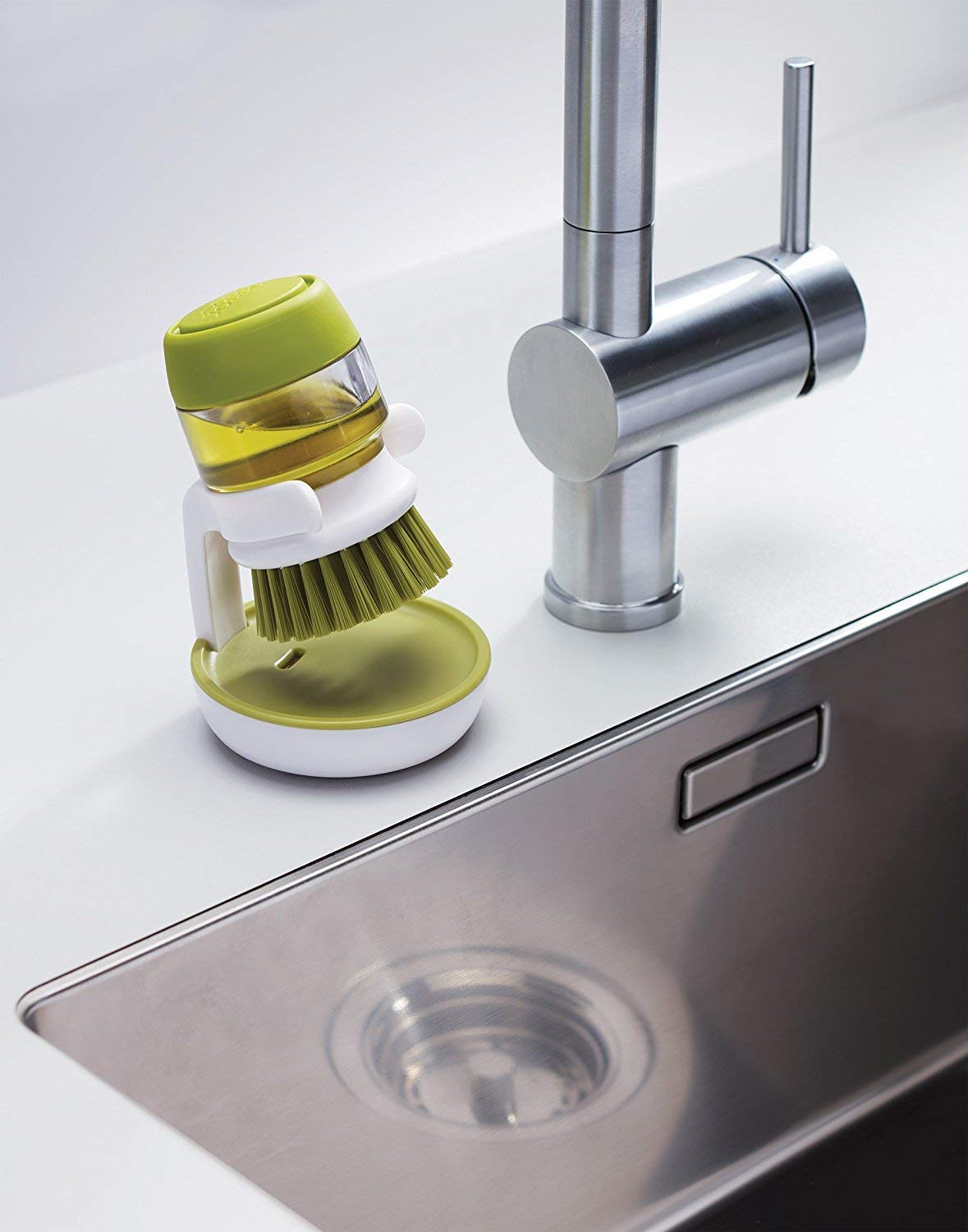 Giftock Tar Brush Dish Cleaning Brush with Liquid Dispensar Palm Dishes Pot, pan, Sink scrubbing Household soap Dispenser for Tool Dispensing wash Kitchen Utensils Scrubber Multipurpose in Home