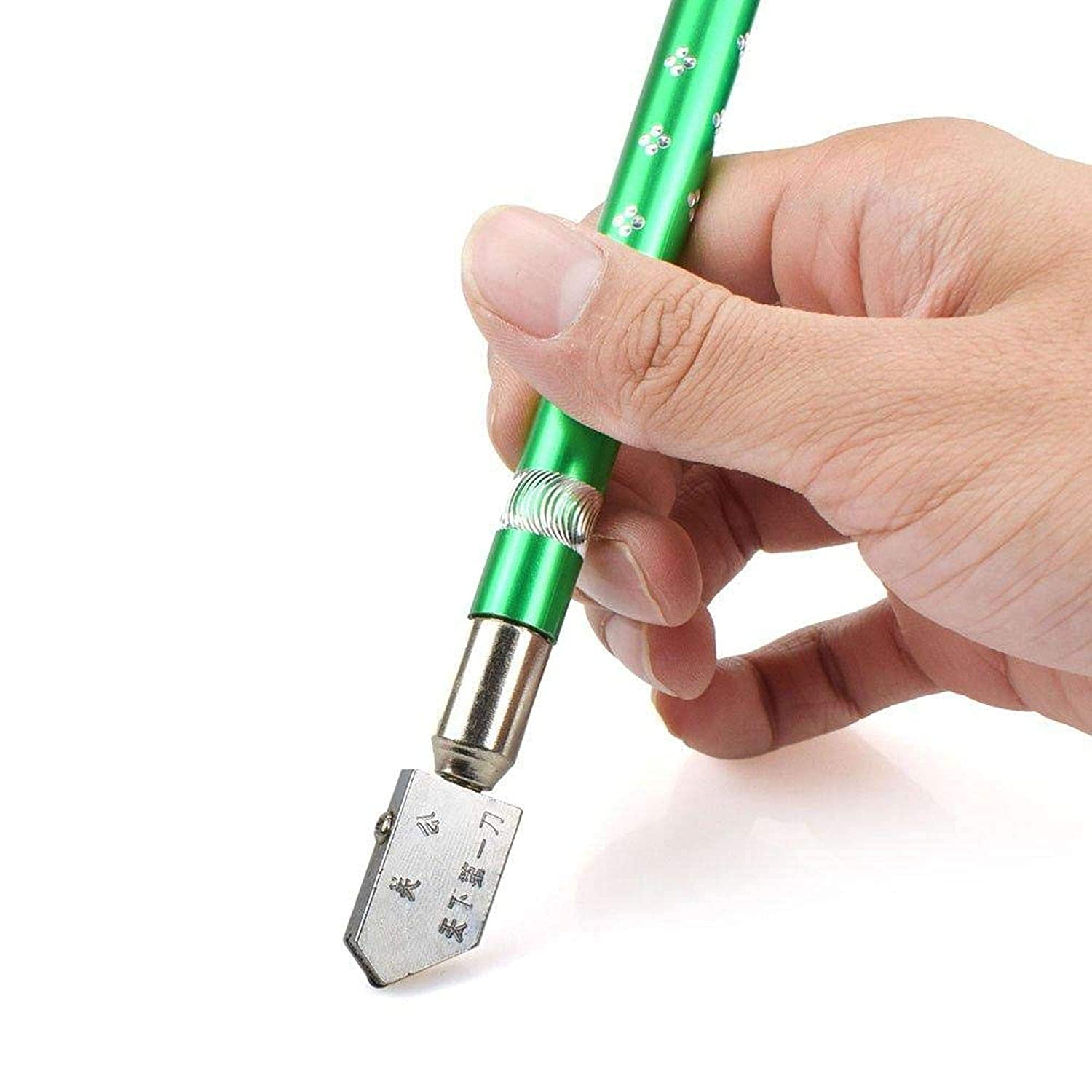 Giftock Professional Glass Cutting Tools - 5mm-15mm Metal Handle Pencil Style Glass Cutter