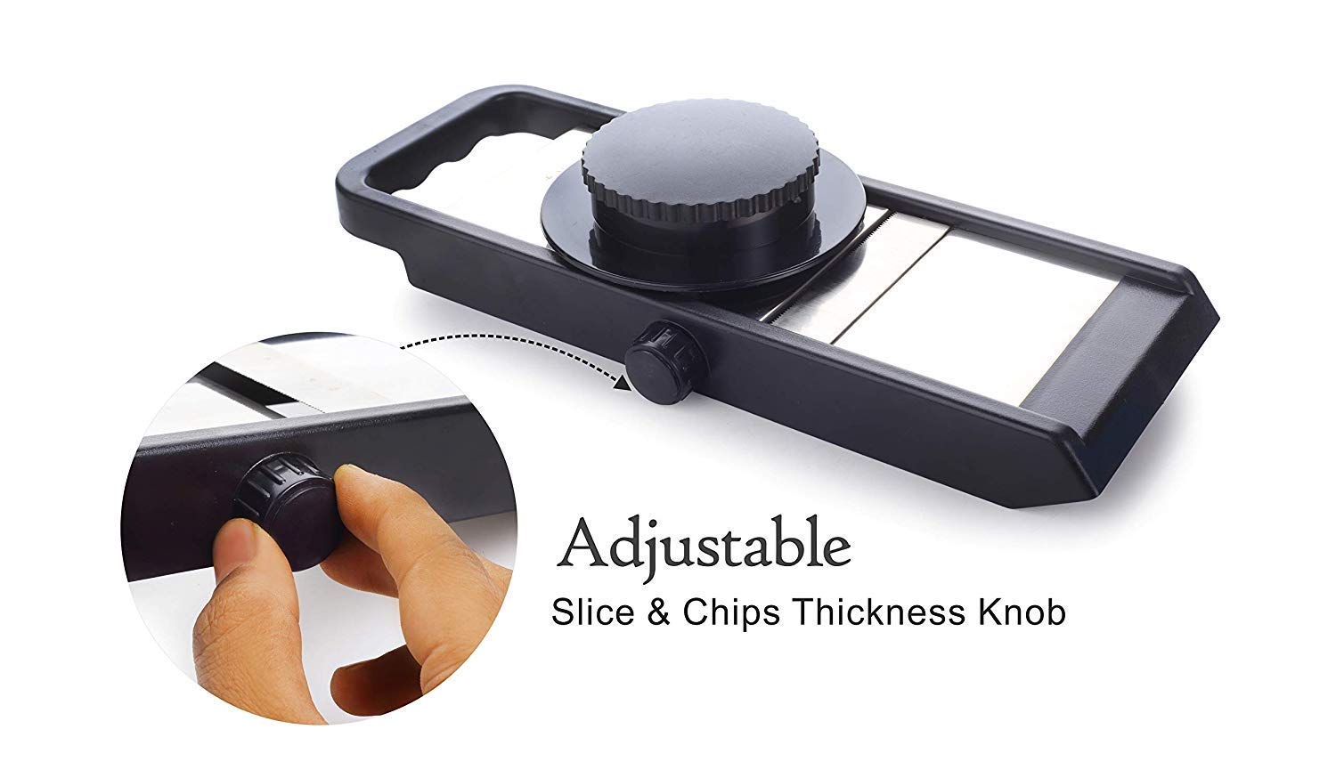 Giftock Multipurpose Slicer Cutter-Dual Stainless Steel Cutting Blades Spiral Slicer for Zucchini Spaghetti Noodles- Veg. Salad Maker Slicer for Kitchen (Watermelon Slicer)