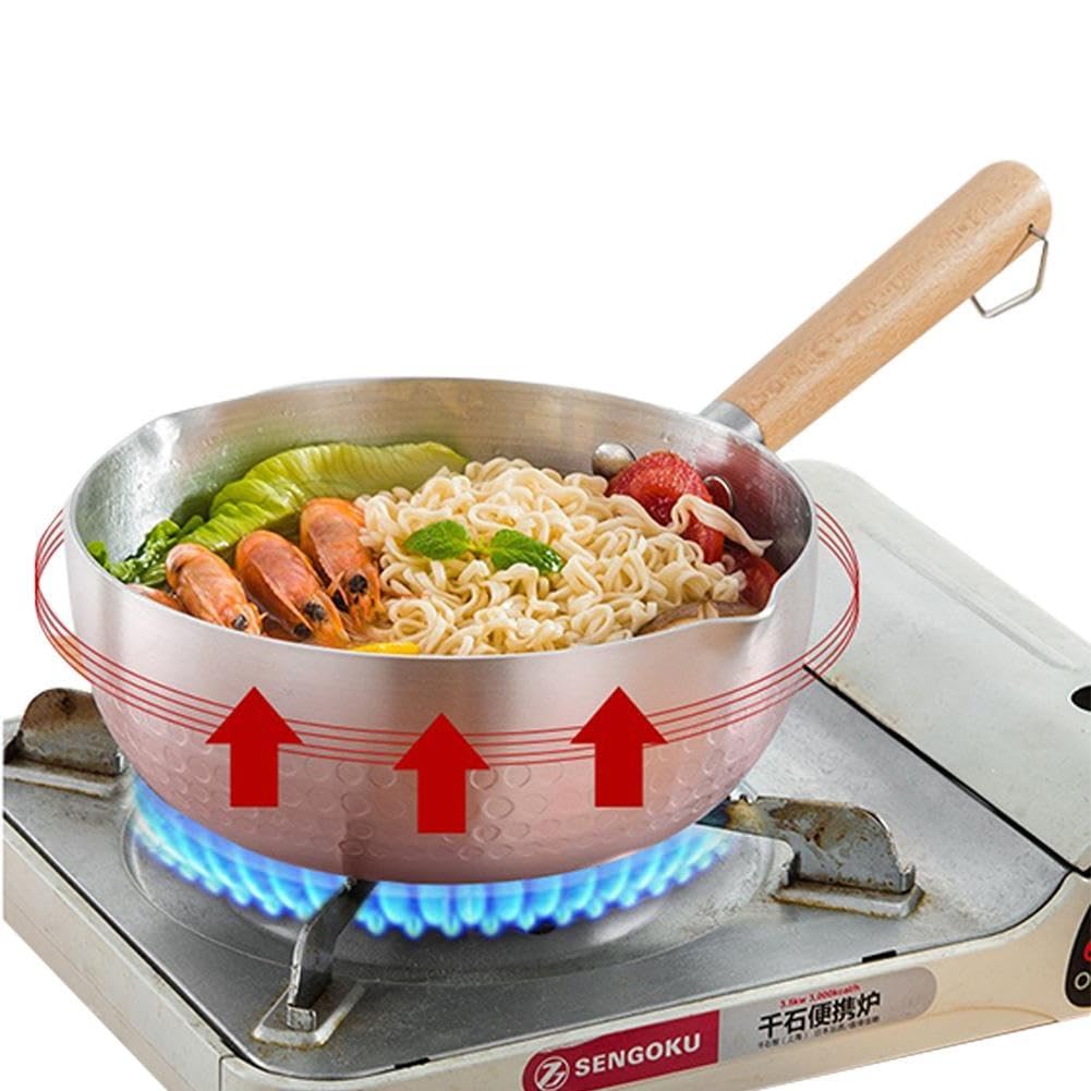 Giftock Small Deep Frying Pot with Basket 1200ml Stainless Steel Fryer Pot with Long Handle Mini deep Oil Fryer for French Fries/Shrimp/Fish/Chicken Wings/Boiling Butter/Sauce/Gravies/Pasta(1-Pcs)
