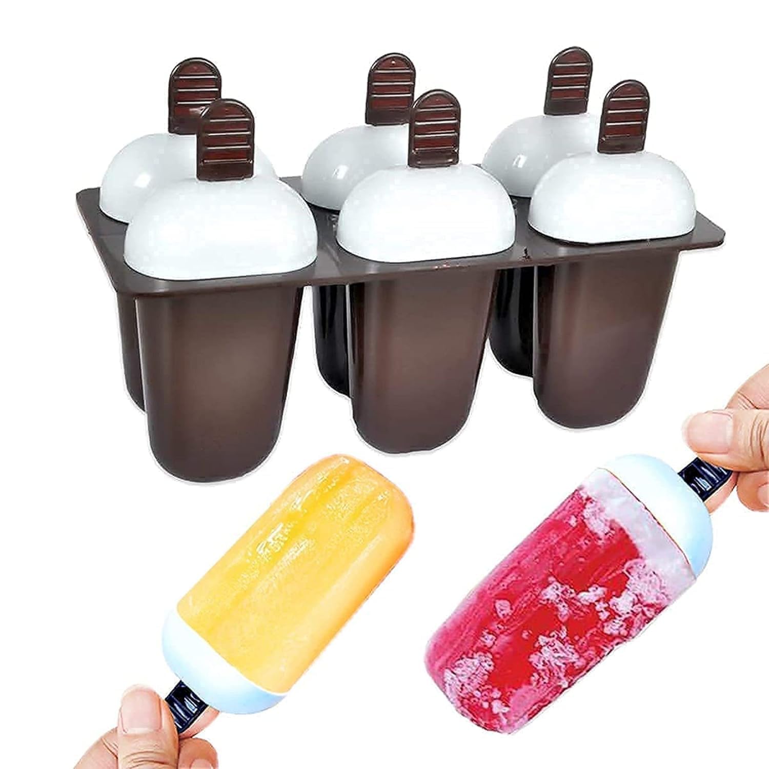 Giftock Ice Candy Moulds for Freezer Ice Pop Makers Plastic Reusable Kulfi Mould Set for Children and Adults- 100% Food Grade (Design -1)