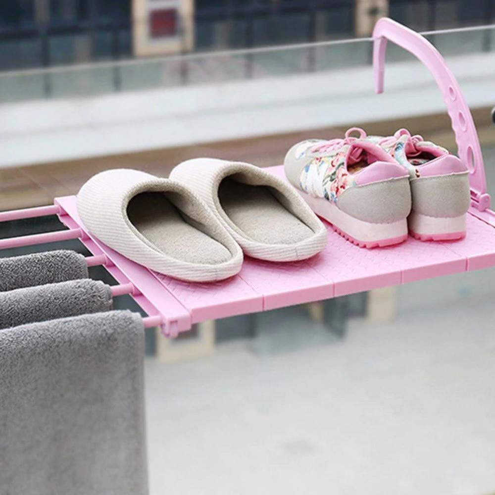 Giftock Balcony Drying Rack Towel Holder - Multi Function Window Hanging Rack