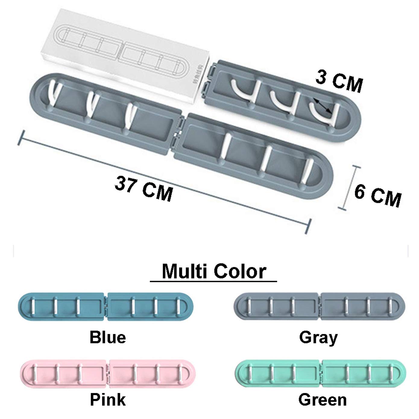 Giftock ABS Plastic Wall Corner Hook Foldable Storage Rack Nail-Free Key Hanger Wardrobe Bathroom Kitchen Organizer Key Holing Rack (Multi Color)