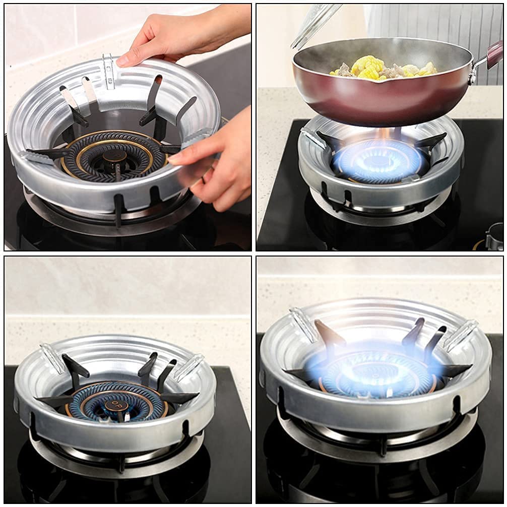 Giftock Gas Stove Stand Round Burner Stand, Glass top Gas Saver Jail Home Stove Fire & Windproof Energy Saving Stand