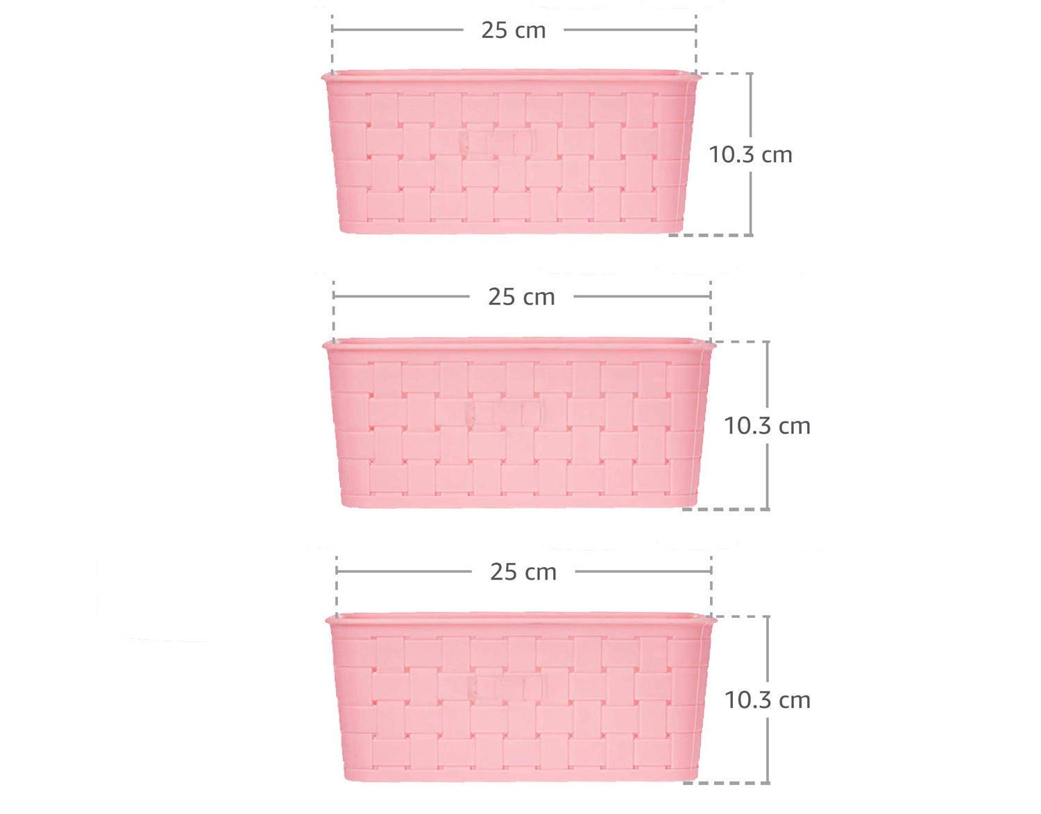 Giftock 3PCS Multipurpose Plastic Basket | Smart Shelf 3 PCS Set Storage Basket for Fruits Vegetables Magazines Cosmetics ETC | Storage Basket | Pack of 3 | Multicolor