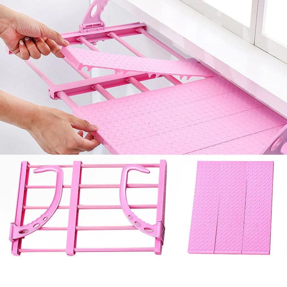 Giftock Balcony Drying Rack Towel Holder - Multi Function Window Hanging Rack