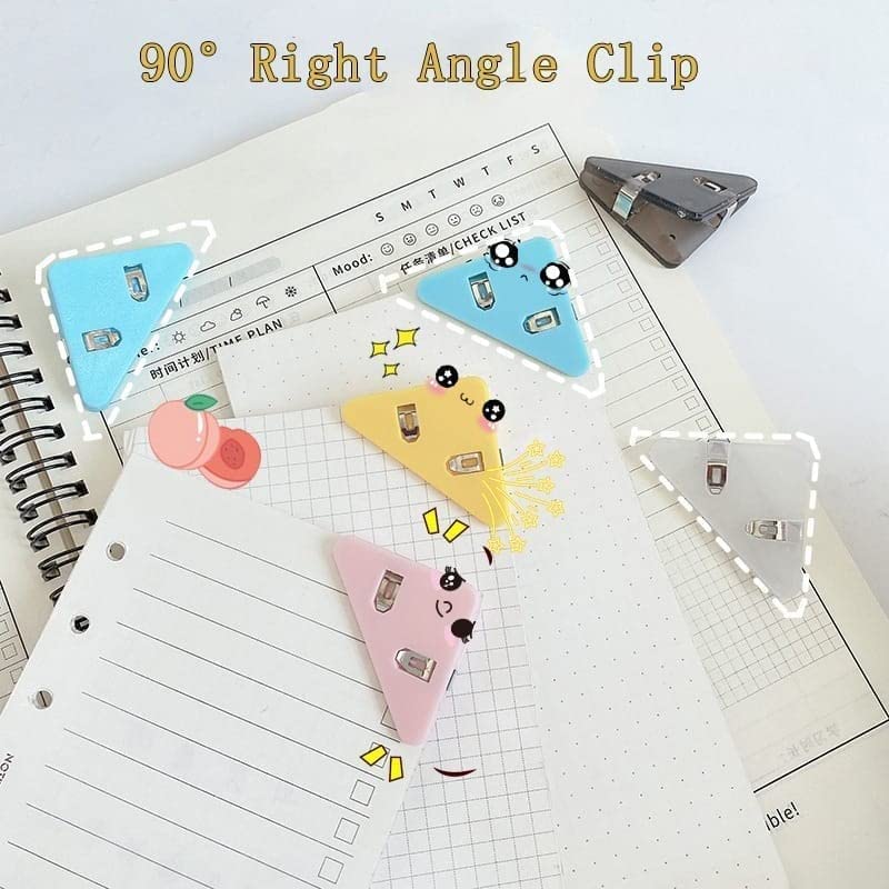 Giftock Triangular Plastic Paper Clips,Clamps for Preventing Paper Corners from Bending Ideal Tool Attaching Documents to Student Reading, Bunch or Office Clip Art 10 Pc