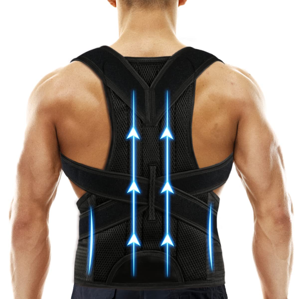 Giftock Lycra Fabric, Foam Free Size Posture Corrector For Men And Women Back Support Belt For Back Pain Back Straight And Shoulder Support Belt (Universal Size)
